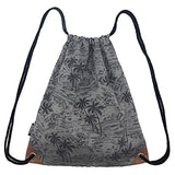 Samgoo Drawstring Bag Canvas Lightweight Coconut Palm Tree Printing Art Gym Sack Sport Bags