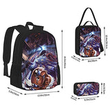 The Bin-Ding Of Is-Aac Backpack Three-Piece Cartoon School Bag With Pencil Case Messenger Lunch Bag