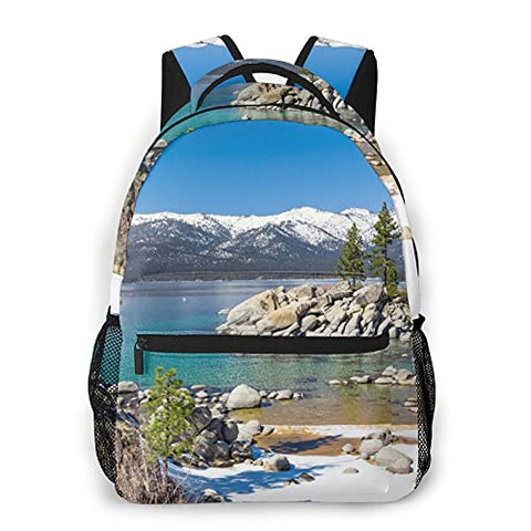 Casual Backpack,Lake Tahoe,Business Daypack Schoolbag For Men Women Teen