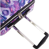 BEBE Women's Gia 3pc Suitcase Set with Spinner Wheels, Purple Pansies
