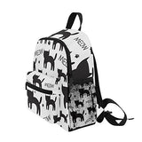 GIOVANIOR Cute Meow Black Cat Kitten Paws Travel School Backpack for Boys Girls Kids