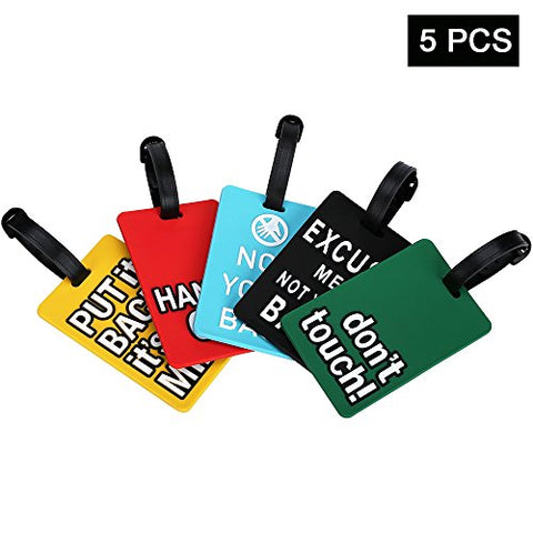 Cy Bag Luggage Tags,5 Pc Silicone Cartoon Letters Design Luggage Bag Tag Set