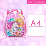 Toddler Backpack for Girls, 12.5" Unicorn Sequins Bookbag