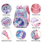 Unicorn Backpack for Girls, Kids School Backpack with Insulated Lunch Box, 16 Inch Preschool Backpack Matching Lunch Box Pencile Case, Primary Elementary Kindergarten BookBag Set - Purple