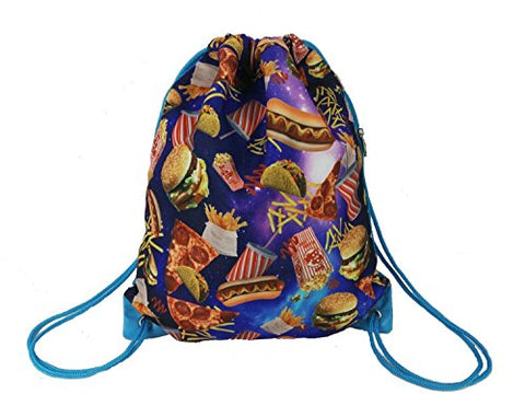 Top Trenz Scented Tasty Print Drawstring Bags (Fast Food, No Scent)