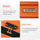 Luggage Set 3 Piece Set Suitcase set with TSA Lock Spinner Hard shell Lightweight (Orange)
