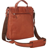 Mancini Leather Goods Colombian Messenger Style Tablet Bag (Black)