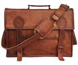16 Inch Vintage Handmade Leather Messenger Bag for Laptop Briefcase Best Computer Satchel School