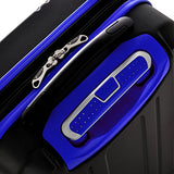 Olympia Apache 3Pc Hardcase Spinner Luggage Set, Black/Blue