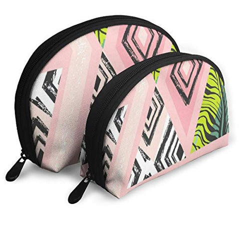 Pouch Zipper Toiletry Organizer Travel Makeup Clutch Bag Geometry Triangles Portable Bags Clutch