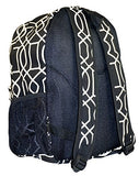 Ever Moda Geometric Canvas Backpack (Black)