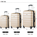 Merax Travelhouse Luggage 3 Piece Expandable Spinner Set (Gold)