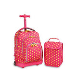 Yexin Rolling Backpacks For Girls School Bags With Wheels Case Lunch Bag School Travel Backpack