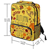 LORVIES Autumn Bature Floral Elements School Bag for Student Bookbag Women Travel Backpack Casual Daypack Travel Hiking Camping