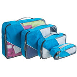 G4Free Packing Cubes 4pcs Value Set for Travel,Helpful Packing Bags(Blue)