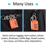 Travoce TSA Compatible Luggage Locks, Orange 6 Pack, Inspection Indicator with Alloy Body
