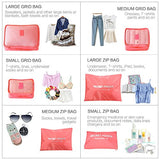 Unitravel 6 Set Packing Cubes Travel Luggage Organizer Compression Storage Bag