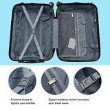Murtisol 4 Pieces ABS Luggage Sets Hardside Spinner Lightweight Durable Spinner Suitcase 16" 20" 24" 28", 4PCS Blue