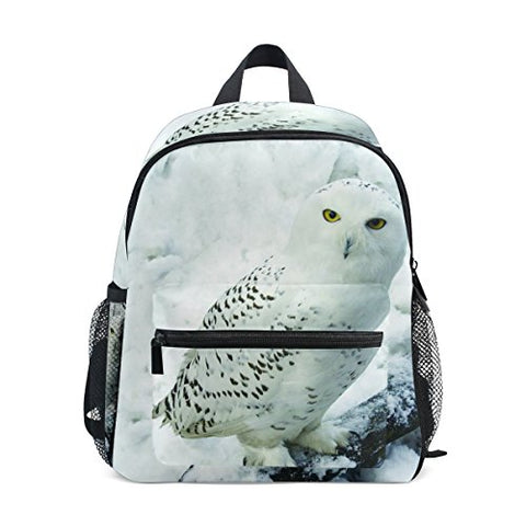 GIOVANIOR Cute White Owl Snow Travel School Backpack for Boys Girls Kids