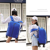 STATEGY 4 Wheels Trolley Backpack Executive Mobile Office Business Hand Cabin Luggage Laptop Rucksack Nylon Waterproof Bag for Women Traveling (Color : Blue, Size : 533521cm)