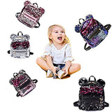 Women Girl's Sequin Backpack Cute Mini Fashion Backpack Ears Bowknot Shoulder School Bag(Blue)