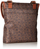 Calvin Klein womens Calvin Klein Belfast Nylon Flap Over Buckle Messenger, brown/khaki, One Size