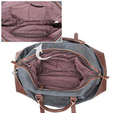 Prasacco Duffel Bag 45L Canvas Weekend Bag Unisex Gym Bag Carry On Travel Tote For Men Women - Gray