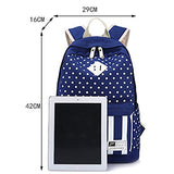 S Kaiko Canvas Backpack School Bakcpack For Women And Men Polka Dots And Stripe School Bag