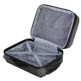 GHP 15.2"x10.4"x22.4" Black Scratch-resistant Lightweight & Durable Trolley Suitcase