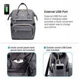 Laptop Backpack for Women Fashion Travel Bags Business Computer Purse Work Bag with USB Port, Grey