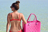 BOGG BAG X Large Waterproof Washable Tip Proof Durable Open Tote Bag for the Beach Boat Pool Sports 19x15x9.5 (X Large, PINK-ing of bogg)