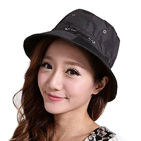 Women's Stylish Summer Spring Autumn Cotton Roll Up Folding Adjustable Fit Sun Protective Hat Peaked Cap Floppy Travel Bucket Hat Golf Fishing Beach Sun Visor Bonie Hat Sunscreen Anti-UV UPF 50+