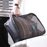 6 Set Packing cubes Travel luggage Organizer Waterproof Mesh Lightweight Suitcase storage bag Clothing Laundry Bag Shoe Bag (Grey)