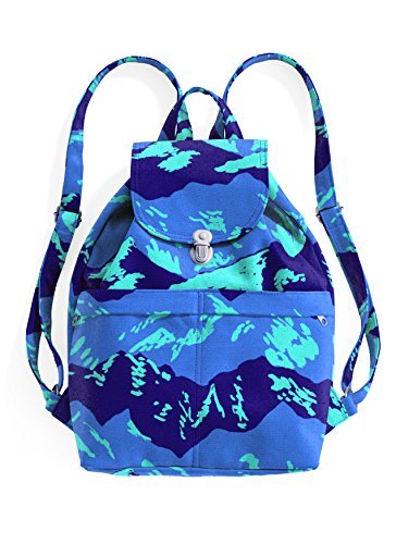 BAGGU Night Mountain Navy and Teal Mountain Backpack ECxFJ Bergtagen Backpack in Mountain Blue – The Explorers  main image 4