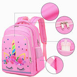 CAMTOP Backpack for Girls Kids School Backpack with Lunch Box Preschool Kindergarten BookBag Set (Pink-Unicorn)