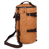 Clean Vintage Backpack Messenger Duffle Travel Hiking Camping Gym Sport Bag Real Leather