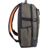 Fuel Athleisure Sleek Backpack with Ergonomic Padded Support System, Dark Brown Chambray/Blaze