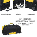 Travelers Club 30" ADVENTURE Double Packing Compartment Rolling Duffel, Yellow with Black Color Option