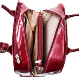 McKlein, L Series, Uptown, Top Grain Cowhide Leather, 15" Leather Vertical Wheeled Ladies' Laptop Briefcase, Red (97696)