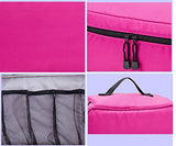 Packing Organizer Bra Underwear Storage Bag Travel Lingerie Pouch Toiletry Organizer Handbag Cosmetic Makeup Bag Luggage Storage Case For Cosmetics, Toiletries, Hotel, Home, Bathroom, Airplane (Black)