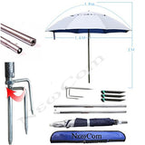 NEWCOM Portable Sun Shade Umbrella, Inclined, Heat Insulation, Antiultraviolet Function, Commonly Used In Garden, Beaches, Fishing Essential
