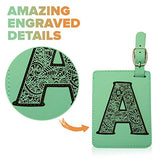 Luggage Tag Initial-Engineered Leather,Individual Letters-Personalized Luggage Tags (K)