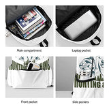 BAIW School Backpacks 16.9 Inch Print Design Student Bookbags Laptop Casual Rucksack（ Artistic Animals Emblem Moose Head Horns Trout Salmon Sea Fishes ）