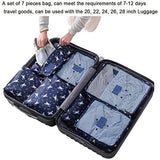 Sackorange 7 Set Travel Storage Bags Packing cubes Multi-functional Clothing Sorting Packages,Travel Packing Pouches,Luggage Organizer (Horse)