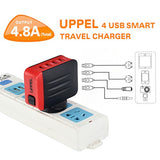 Travel Adapter Uppel Us Au Uk Eu Plug Charger Adapter 24W 4.8A 4 Ports Ac Usb Wall Travel Charger