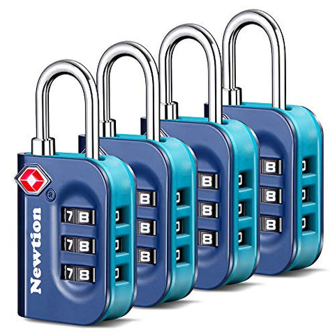 Newtion Tsa Lock 4 Pack,Tsa Approved Luggage Lock,Travel Lock With Double Color Alloy