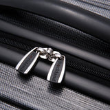 Rockland Luggage 3 Piece Metallic Upright Set, Carbon, Medium