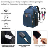 Travel Laptop Backpack,Extra Large Anti Theft College School Backpack for Men and Women with USB Charging Port,Water Resistant Big Business Computer Backpack Bag Fit 17 Inch Laptop and Notebook,Blue