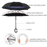 BAGAIL Double Layer Inverted Umbrellas Reverse Folding Umbrella Windproof UV Protection Big