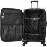 Nautica Harpswell 24 Inch Luggage Expandable Spinner, Grey/Black